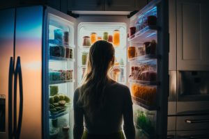 https://img.freepik.com/premium-photo/woman-stands-front-refrigerator-with-full-fridge-full-food_842113-3870.jpg?w=1060